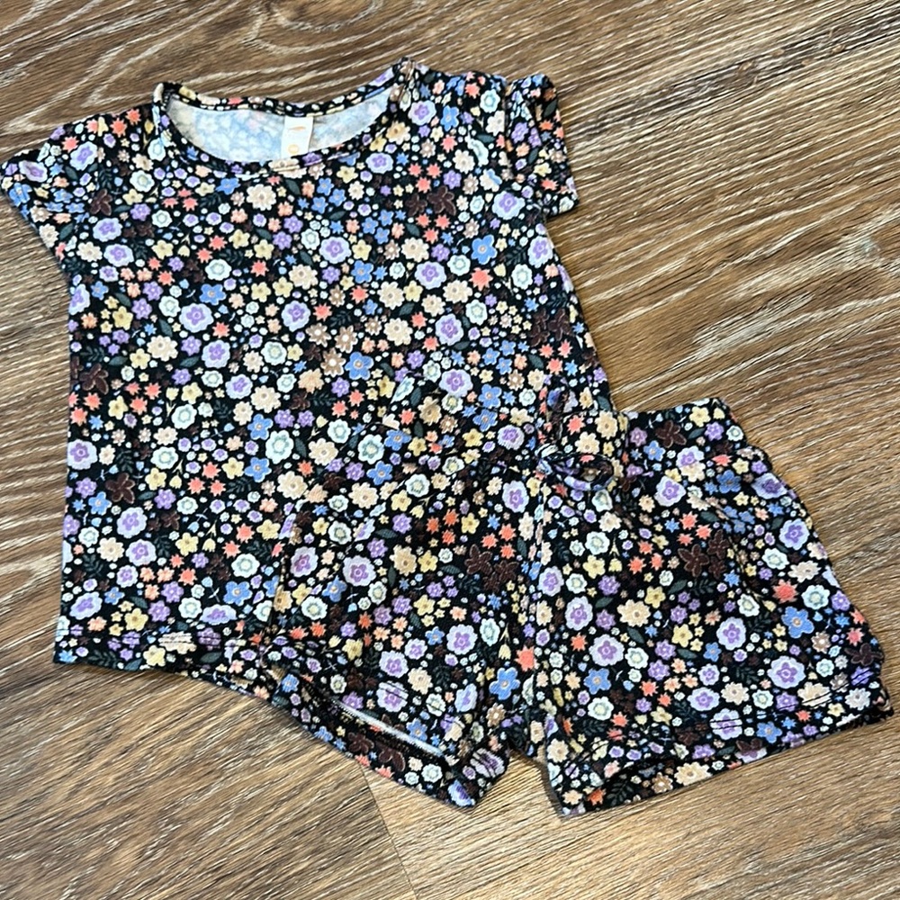 Black and Blue Floral set with Soft Fabric
